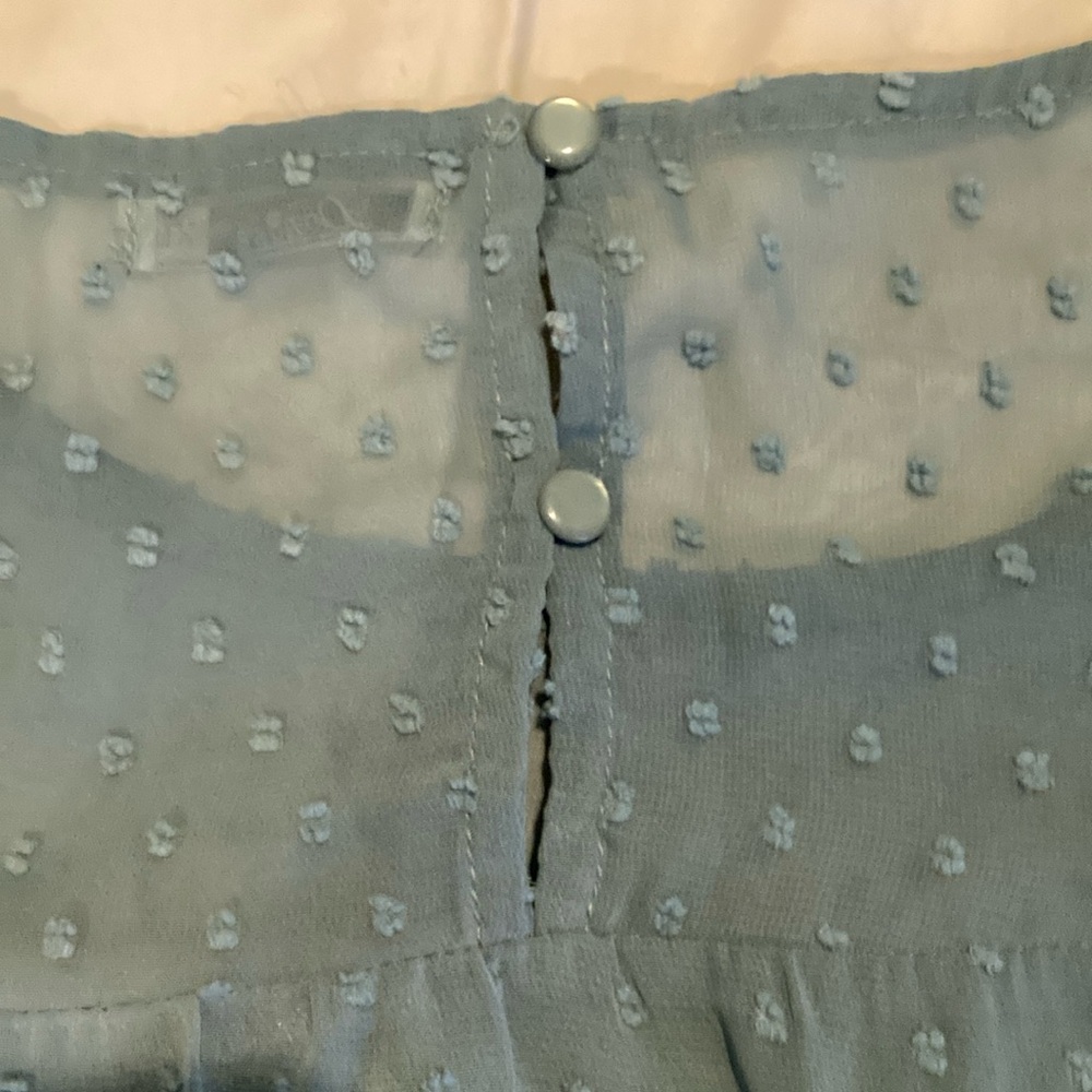Sage green Ruffled Women's Blouse-XL - Picture 5 of 6